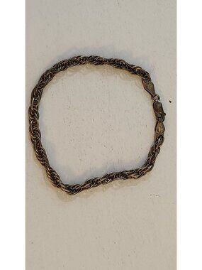 Vintage Sterling Silver Byzantine/Wheat Chain Bracelet Italy 9g